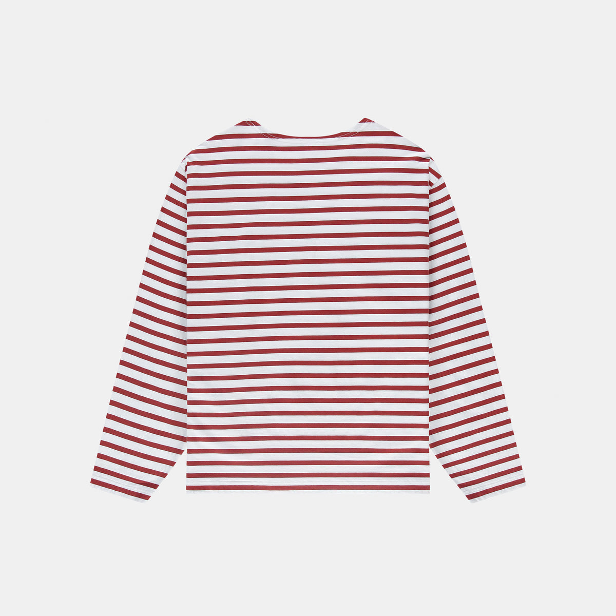 Oversized Boat Neck Longsleeve in red by Pockies, back view