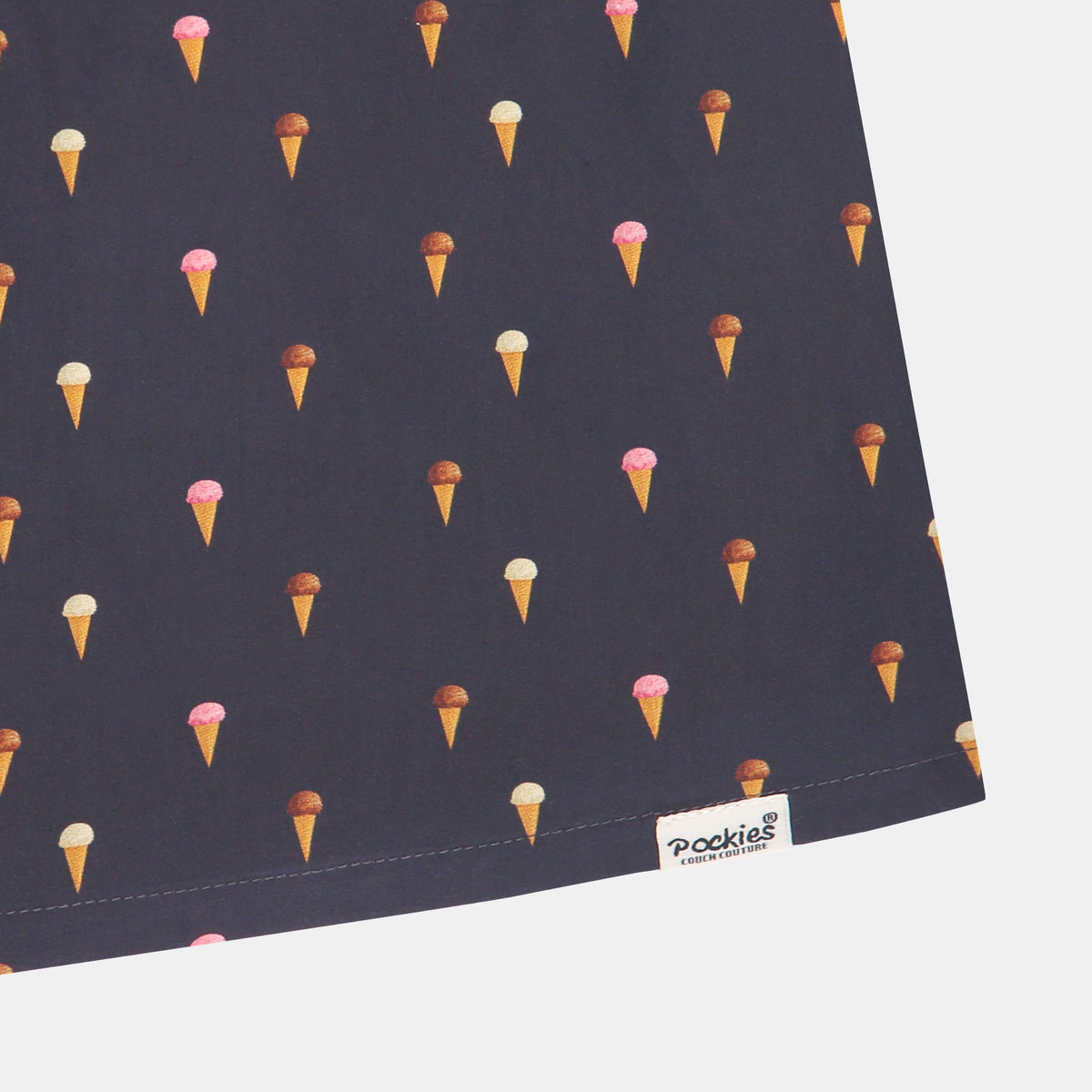 Icecream boxer shorts in navy by Pockies, detail