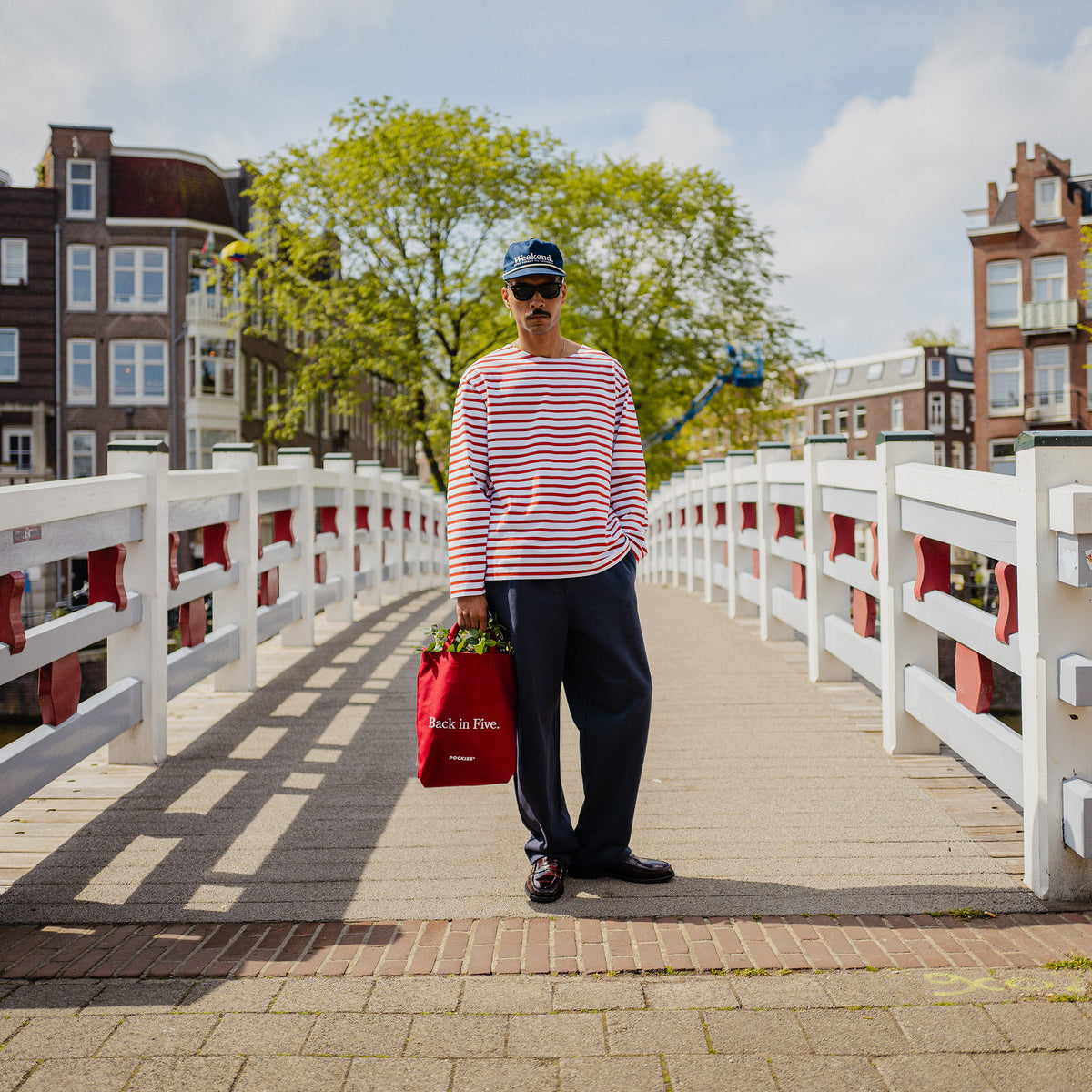 Oversized Boat Neck Longsleeve in red by Pockies