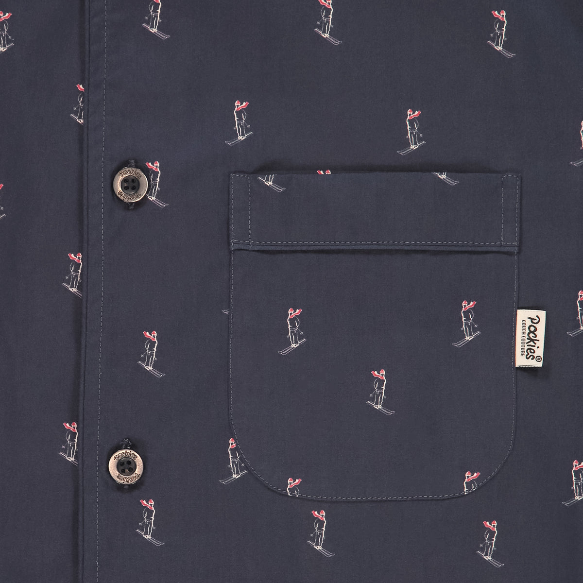 Ski Man Pyjama Shirt - Navy