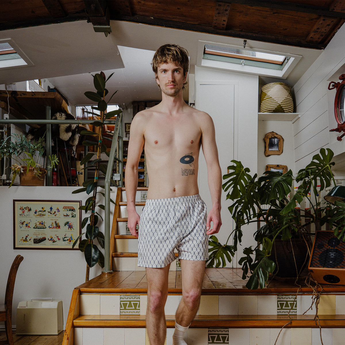 Naval Boxers - White
